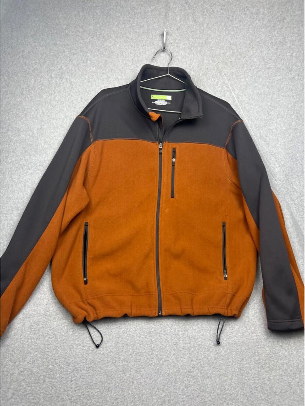 Tek Gear Fleece Full Zip Sweater Jacket Mens Large Casual Comfort Outdoor Hiking